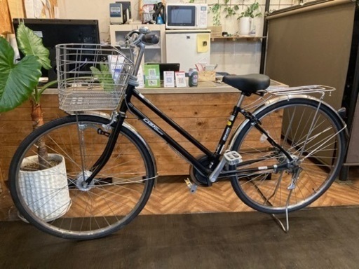 【前後タイヤ・前輪チューブ新品！maruishiベルトドライブ】LEDオートライト　内装3段　27インチ自転車　ブラック