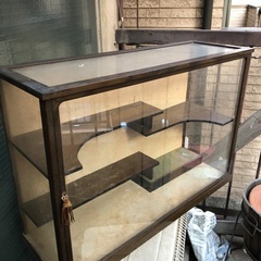 アンティーク　ガラス　ショーケース　中古の画像
