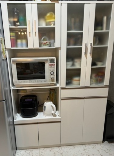 ニトリ キッチン収納 カップボード 食器棚 中古 カップボード 食器棚 【美品】ニトリ ソフトクローズ 100㎝幅