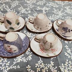 土のぬくもりが実感できるコーヒーカップとソーサー５セットの画像