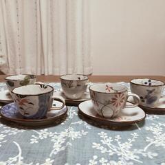 土のぬくもりが実感できるコーヒーカップとソーサー５セット