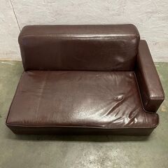 合皮 ソファロースタイル  フロアソファ 二人掛け クション付きの画像