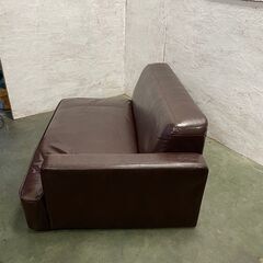 合皮 ソファロースタイル  フロアソファ 二人掛け クション付きの画像