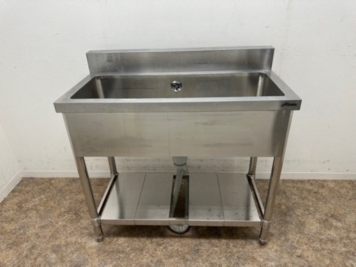 ステンレス　業務用　１槽シンク流し台　厨房　店舗　飲食店　W９００xD４５０ｘＨ８００ｍｍ