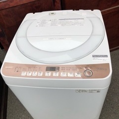 福岡市内配送設置無料　2021年式7.0kg　SHARP 全自動洗濯機 ES-T713-T （ブラウン） 洗濯機本体