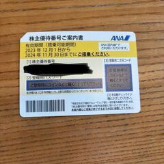 ANA 株主優待　航空割引券 2024/11/30まで