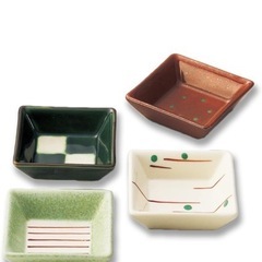 未使用品アワサカ 和モダン 八客小鉢揃 7-1718 レッド 8.5×8.5cmの画像