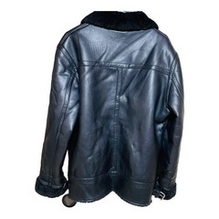 【オークション形式】ZARA フライトジャケットB-3 フェイクレザー　ボア　黒XLの画像