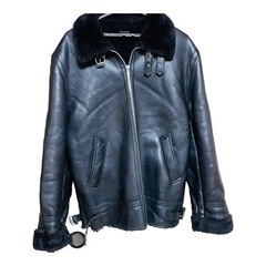 【オークション形式】ZARA フライトジャケットB-3 フェイクレザー　ボア　黒XLの画像