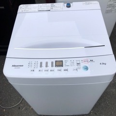 北九州市内配送無料　保証付き　2021年式　ハイセンス 4．5kg全自動洗濯機 エディオンオリジナル ホワイト HW-E4503