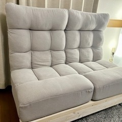 【決まりました】ニトリ ハイバックソファー 2脚＆かさ上げ台セットの画像