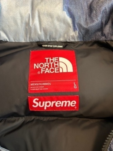 極美品　シュプリーム　supreme ノースフェイス　ヌプシ　ダウンジャケット　青色　Lサイズ