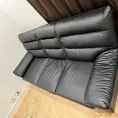 ソファ　3人掛け　革　合皮の画像