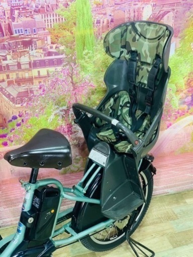 ❶5837子供乗せ電動アシスト自転車ブリ/パナ20インチ良好バッテリーの 