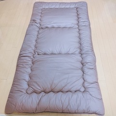 予約済　本日限定　1回のみ使用　敷布団　掛け布団　枕　枕カバー　4点セット　シングル　ダークブラウン　1638の画像