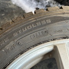 ■13インチ 社外アルミホイール+スタッドレス / 13X4J＋43 / 4H PCD100 / 4本 / 中古 / 軽自動車の画像