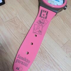 すみっコぐらし　腕時計型壁掛け時計　ピンクの画像