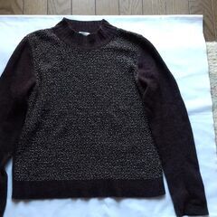 【中古】茶系ハイネックセーター 38号(M)サイズ