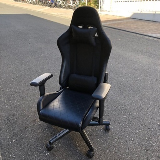 EXRACING ゲーミングチェア オフィスチェア リクライニングチェア ブラック 黒