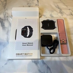 スマートウォッチ 大画面 体温監視 着信通知 ピンク
