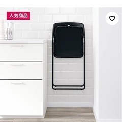 IKEA  折りたたみチェア　ブラック　6脚セット　荷重100kgまでOKの画像