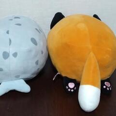 アザラシとキツネのぬいぐるみの画像