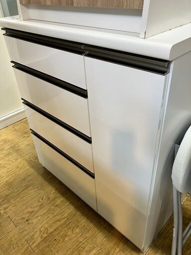 クラフトコガ キッチンカウンター ホワイト セラミック 収納力抜群！No.272 ※現金、クレジット、PayPay等スマホ決済対応※