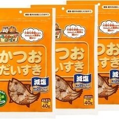 犬猫用おやつ 減塩かつおだいすき 40グラム (x 3) (まと...