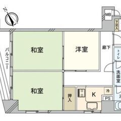 🌈🌞８階部分、北西・南西の角住戸につき日当たり・眺望良好な３Ｋマ...