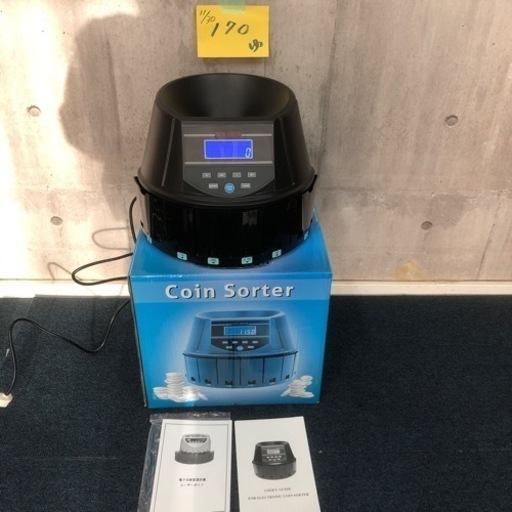 ［ゆec］ELECTRONICCOINSORTER コインカウンター 電子式硬貨選別機 美品 2012年製 取説付 動作通電確認済み 事務用品 オフィス 貯金 小銭