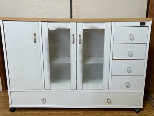 中古品☆キャスター付き収納棚ホワイト