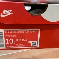 ナイキ　16cm NIKE COURT BOROUGH LOW 2 白いスニーカーの画像