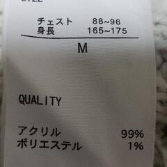 ●近日処分予定●ライトグレーとホワイトのボーダーのセーター　Mサイズ　難ありの画像