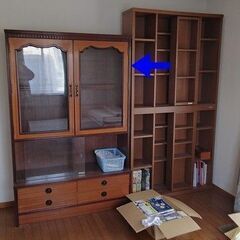 本棚　美術全集や図鑑可　古い家具　ガラス