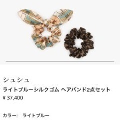 新品　FENDI フェンディ　シュシュ　ライトブルーシルクゴム ヘアバンド2点セット　ブランド　ハイブランド　の画像