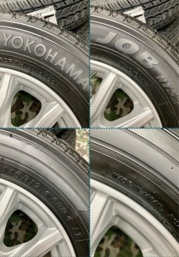 「商談中」⓱ 145R12 6PR LT 新品タイヤと中古ホイールとナット付き