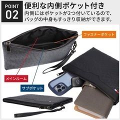 【新品未使用】メンズクラッチバッグ 結婚式 ビジネス セカンドバッグ Lサイズ ブラックの画像