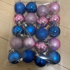 クリスマスオーナメント青色&ピンク20個セット