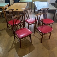  P0557 ダイニングテーブル　椅子5脚付き　昭和レトロ　テーブルセット　幅 180㎝の画像