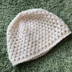 手編みニット帽　マフラーの画像