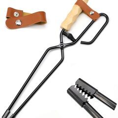 火バサミ 薪バサミ バネ付き 炭ばさみ キャンプ 焚き火 ノコギリ状先端　卸ます　転売OK　　倒産品　まとめ売り　ネット商材　アマゾン引き上げ商品　メルカリ　副業の画像