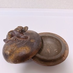 【備前焼】花瓶・小物入れ2点セットの画像
