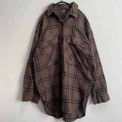 しまむら　ビッグシルエット　シャツ　チェック柄