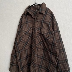 しまむら　ビッグシルエット　シャツ　チェック柄の画像