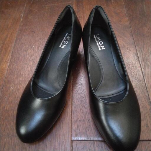 洋服の青山　I.M.G.N  黒パンプス　24.5㎝  4E　made in japan
