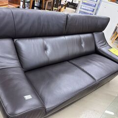 ジモティ来店特価!!　カリモク　2.5人掛けソファー　レザー　ZU4672R353　J-1208