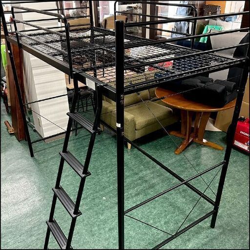 TS ニトリ/NITORI ハイタイプ ロフトベッド シングルサイズ ブラック