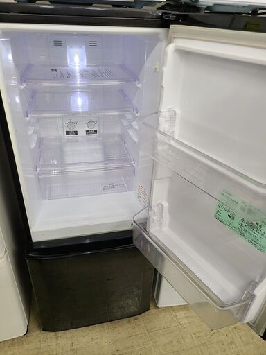 J4126 ★1ヶ月保証付★ MITUBISI　三菱　２ドア冷蔵庫　MR-P15A　ブラック　2017年製 クリーニング済み　【リユースのサカイ柏店】