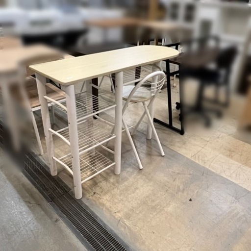 テーブル イス セット カウンターテーブル 120×40×88cm