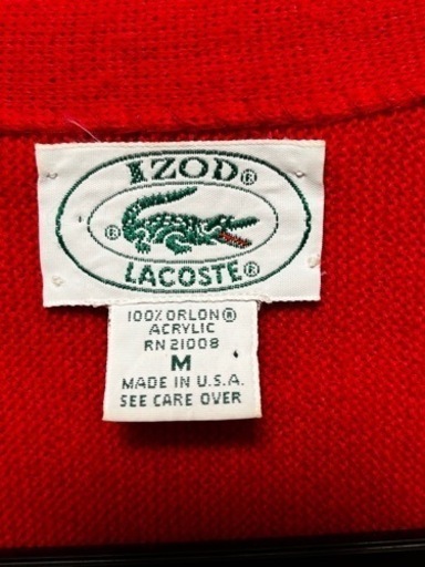値下げ！LACOSTE ラコステ　カーディガン　赤　Mサイズ